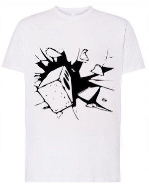 T-Shirt koszulka nadruk cegła szkło r.3XL