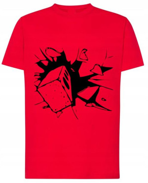 T-Shirt koszulka nadruk cegła szkło r.L