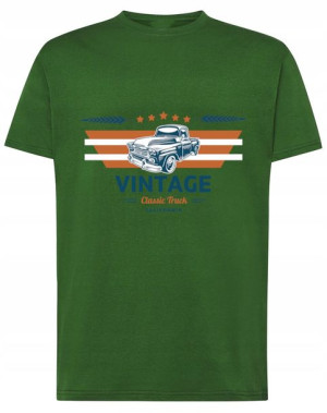 T-Shirt koszulka nadruk ciężarówka vintage r.XXL