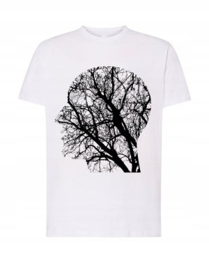 T-Shirt koszulka nadruk Drzewo twarz myśli r.XL