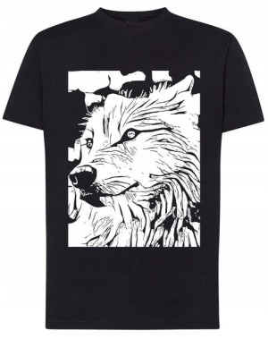 T-Shirt koszulka nadruk duży Wilk r.L