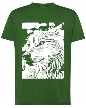T-Shirt koszulka nadruk duży Wilk r.XXL