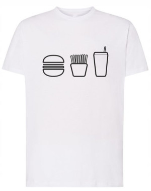 T-Shirt koszulka nadruk Fast Food Rozm.M