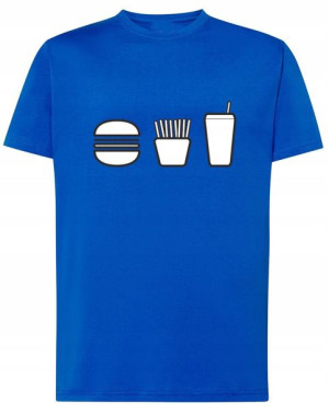 T-Shirt koszulka nadruk Fast Food Rozm.M