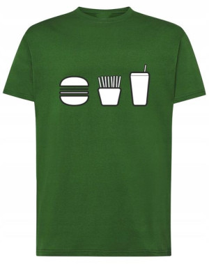 T-Shirt koszulka nadruk Fast Food Rozm.S
