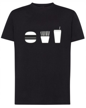 T-Shirt koszulka nadruk Fast Food Rozm.XS