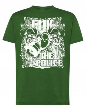 T-Shirt koszulka nadruk FUK THE POLICE r.3XL