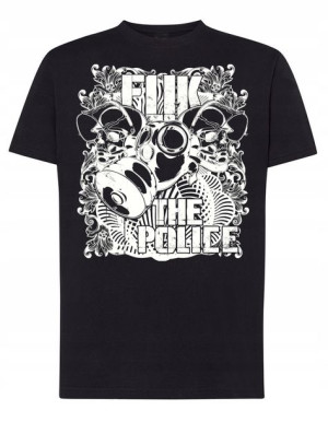 T-Shirt koszulka nadruk FUK THE POLICE r.4XL