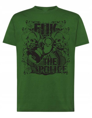 T-Shirt koszulka nadruk FUK THE POLICE r.XL