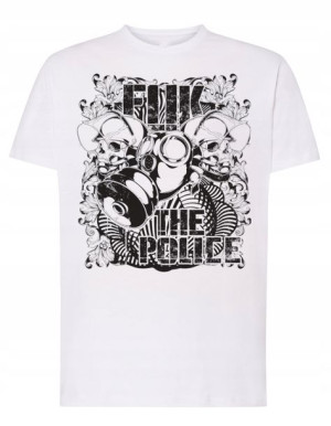 T-Shirt koszulka nadruk FUK THE POLICE r.XS