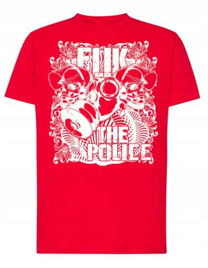 T-Shirt koszulka nadruk FUK THE POLICE r.XXL