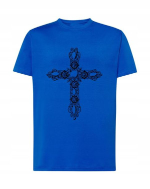 T-Shirt koszulka nadruk Gotycki krzyż Rozm.L