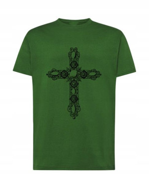 T-Shirt koszulka nadruk Gotycki krzyż Rozm.XS