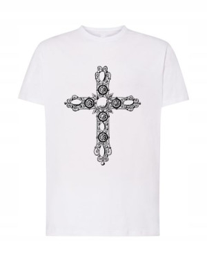 T-Shirt koszulka nadruk Gotycki krzyż Rozm.XS
