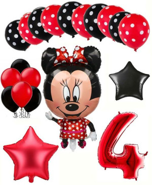 Balony Zestaw Na Czwarte 4 Urodziny Myszka Minnie