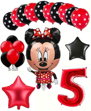 Balony Zestaw Na Piąte 5 Urodziny Myszka Minnie