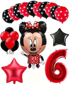 Balony Zestaw Na Szóste 6 Urodziny Myszka Minnie