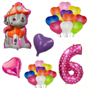 Balony Zestaw Na Szóste Urodziny 6 Latek Psi Patrol Marshall