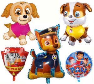Balony Zestaw Psi Patrol Chase Skye Marshall 5szt