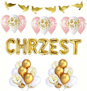 Zestaw Balony Na Chrzest Dla Dziewczynki