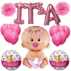 Zestaw Balony Baby Shower It's A Girl