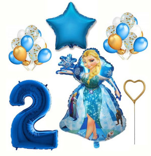 Zestaw Balony Na Drugie 2 Urodziny Frozen Kraina Lodu