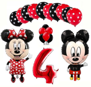 Zestaw Balonów Na 4 Urodziny Myszka Miki I Minnie