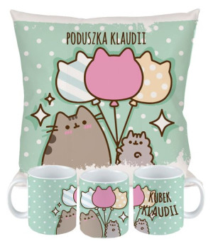 Zestaw Kubek + Poduszka Pusheen Cat + Imię Prezent