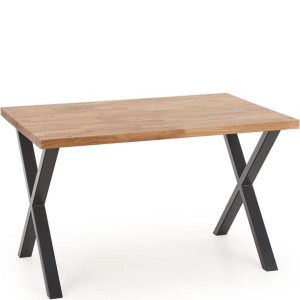 Stół loftowy 120cm dąb lity nogi X czarne