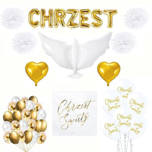 Zestaw Balony Dekoracja Na Chrzest Chrzciny