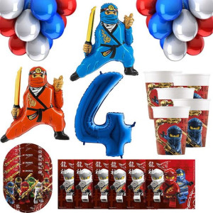 Zestaw Balony Na 4 Urodziny 4 Latka Ninja Go
