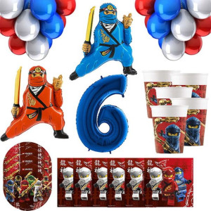 Zestaw Balony Na 6 Urodziny 6 Latek Ninja Go