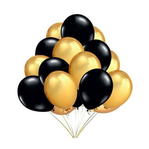 Zestaw Balony Lateksowe Złote I Czarne Duże 50szt