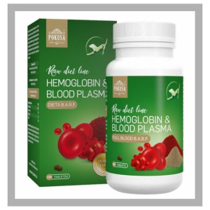 BARF. RawDietLine Hemoglobina i osocze 120 tabl. Pies, kot. Pokusa