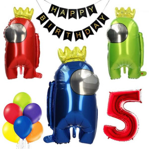 Zestaw Balonów Balony Na 5 Urodziny Among Us