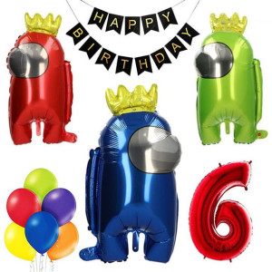 Zestaw Balonów Balony Na 6 Urodziny Among Us
