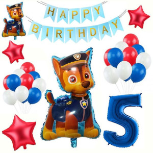 Balony Zestaw Na Piąte 5 Urodziny Psi Patrol Chase