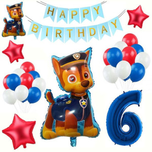 Balony Zestaw Na Szóste 6 Urodziny Psi Patrol Chase