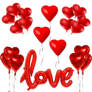 Balony Serca Na Walentynki Love Czerwone 20 Szt