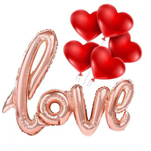 Balony Love Serce Czerwone Zestaw 6szt