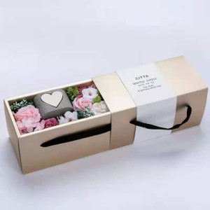 Flower Box Flowerbox Z Kwiatami Róże Świeca Sojowa