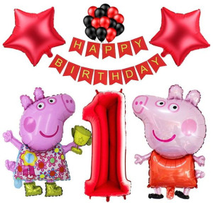 Świnka Peppa Zestaw Balony Na 1 Urodziny Roczek Rok