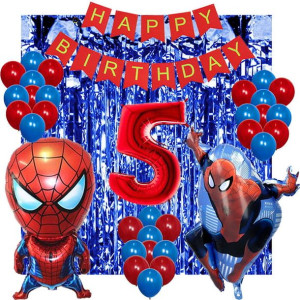 Spider Man Zestaw Balony Kurtyna 5 Urodziny