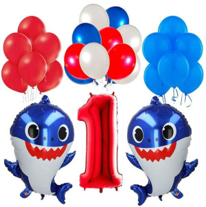 Baby Shark Zestaw Balony Na 1 Urodziny