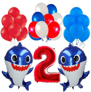 Baby Shark Zestaw Balony Na 2 Urodziny