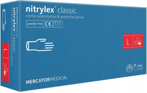 RĘKAWICE nitrylowe nitrylex classic blue L 200 s., rękawice ochronne