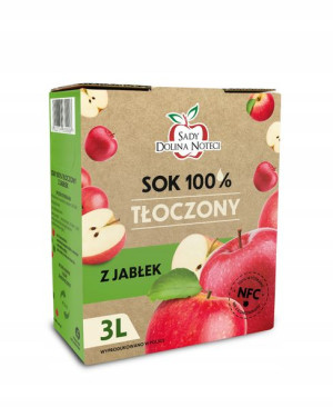 Sok jabłkowy 100% w KARTONIE tłoczony wyciskany z jabłka