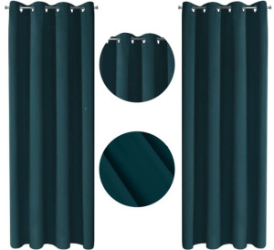 Zasłona Gotowa 140x250cm turkus zaciemniająca zielona