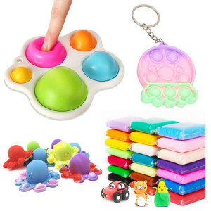 Zestaw Fidget Toys Push Pop Bubble Piankolina 4 Szt