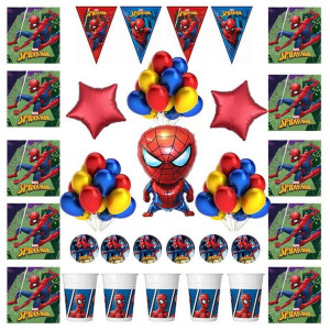 Dekaracje Zestaw Balony Spider Man Urodziny 67szt